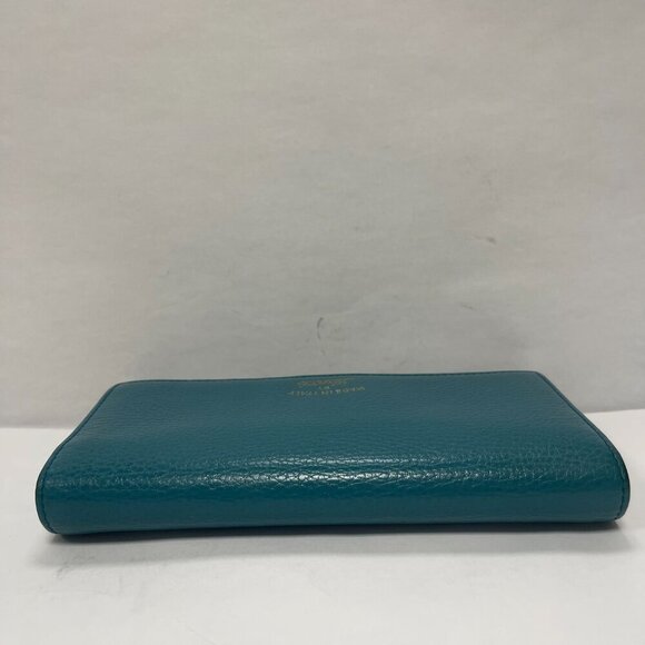 Gucci Blue Pebbled Leather Swing Continental Wallet - Preowned - Picture 6 of 16